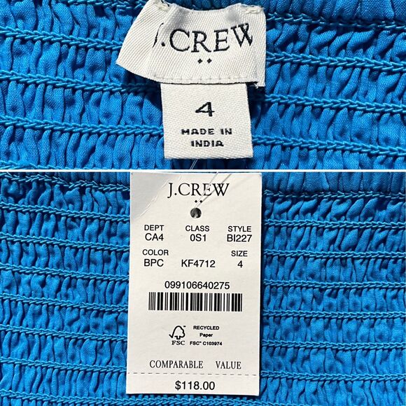 J. Crew factory Dress Block Print Square Neck Tiered Midi Sleeveless 4 - Picture 5 of 8